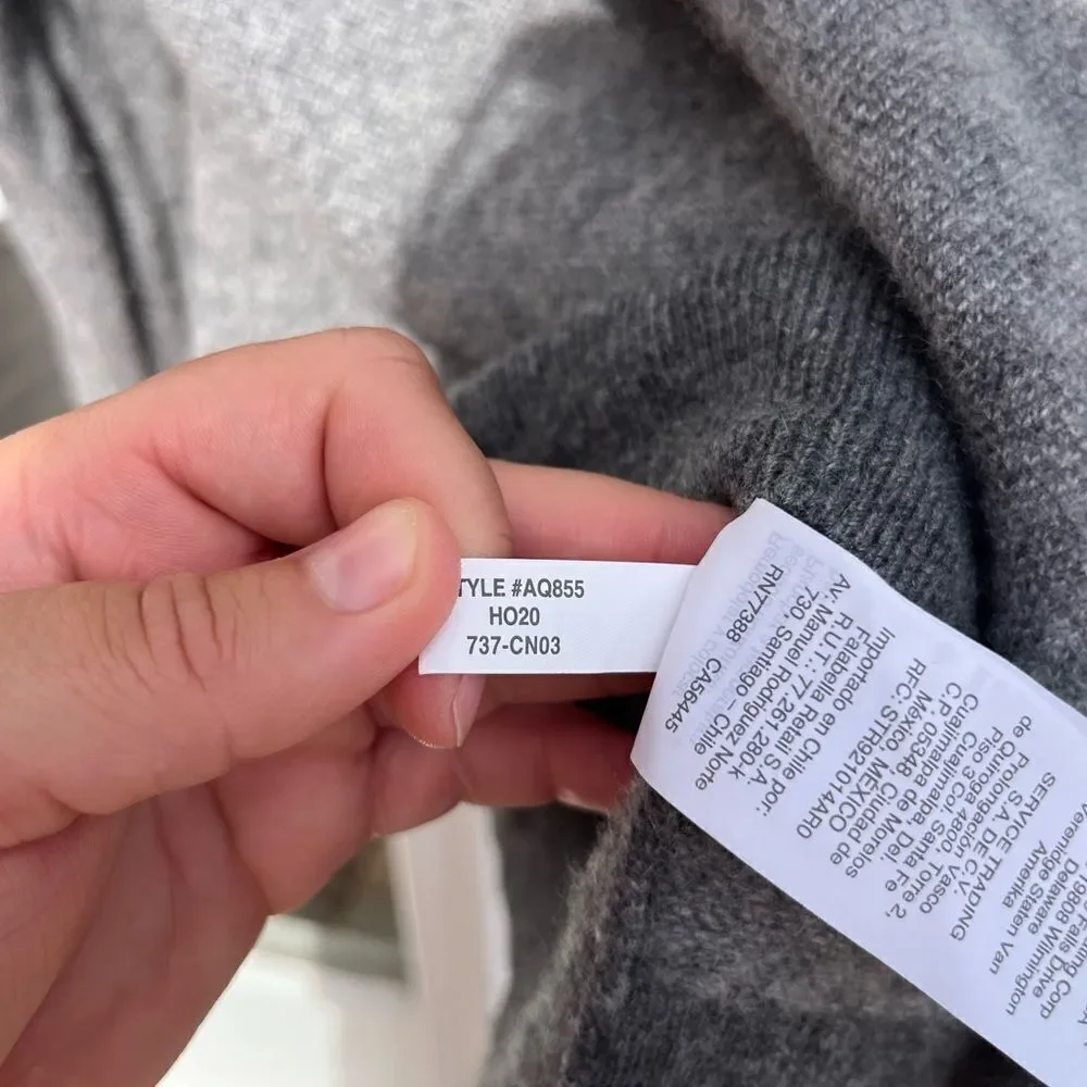 J Crew Cashmere Bird’s Eye Half Zip Sweater